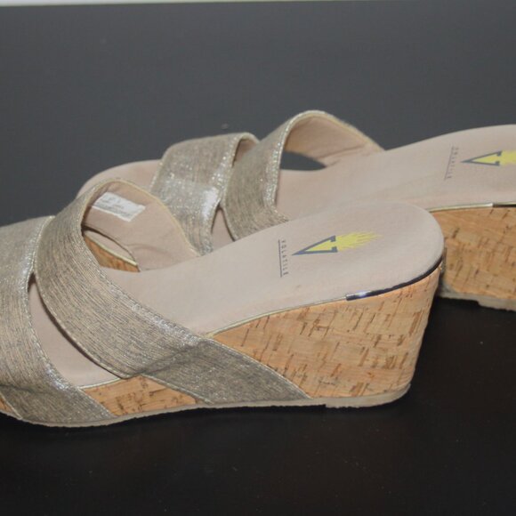 LADIES VOLATILE WEDGE SLIDE/SANDALS - 9 - SOFT GOLD - Picture 3 of 9